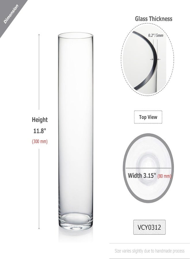 AKDC Wgvi Clear Cylinder Glass Vase, 3"X12"H Skinny&Narrow For Wedding Party Flowers Centerpieces Home Decorations - Image 3