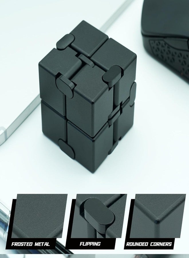 BeFunky Fidget Cube New Version Fidget Finger Toys - Metal Infinity Cube Prime for Stress and Anxiety Relief/ADHD, Ultra Durable Sensory Gifts for Adults and Teens Kids (Black) - Image 4