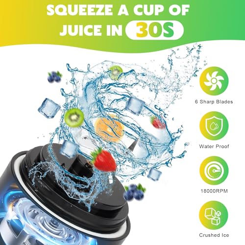 NexaEase Portable Blender with Insulated Carrying Case Recipe Book for Shakes and Smoothies 20 OZ Personal Juicer Electric Protein Shaker Bottle Mini Small Blender Cup with USBC Rechargeable Travel Lid - Image 3