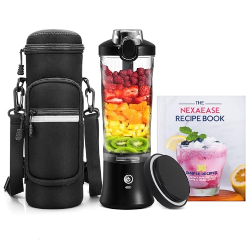 NexaEase Portable Blender with Insulated Carrying Case Recipe Book for Shakes and Smoothies 20 OZ Personal Juicer Electric Protein Shaker Bottle Mini Small Blender Cup with USBC Rechargeable Travel Lid - Image 1
