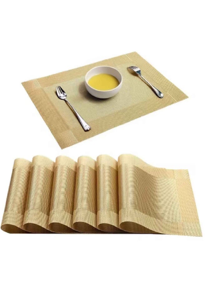 Rest Set Of 6 Heat Resistant Place Mats Washable PVC Table Mats  - Image 1