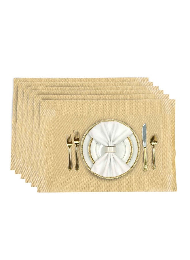 Rest Set Of 6 Heat Resistant Place Mats Washable PVC Table Mats  - Image 5