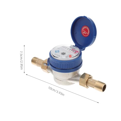 Hemobllo Water Meter Water Flow Meter Cold Water Meter for Garden and Home Use, Measures in Cubic Meter, DN15, 1/2" NPT Couplings - Image 2