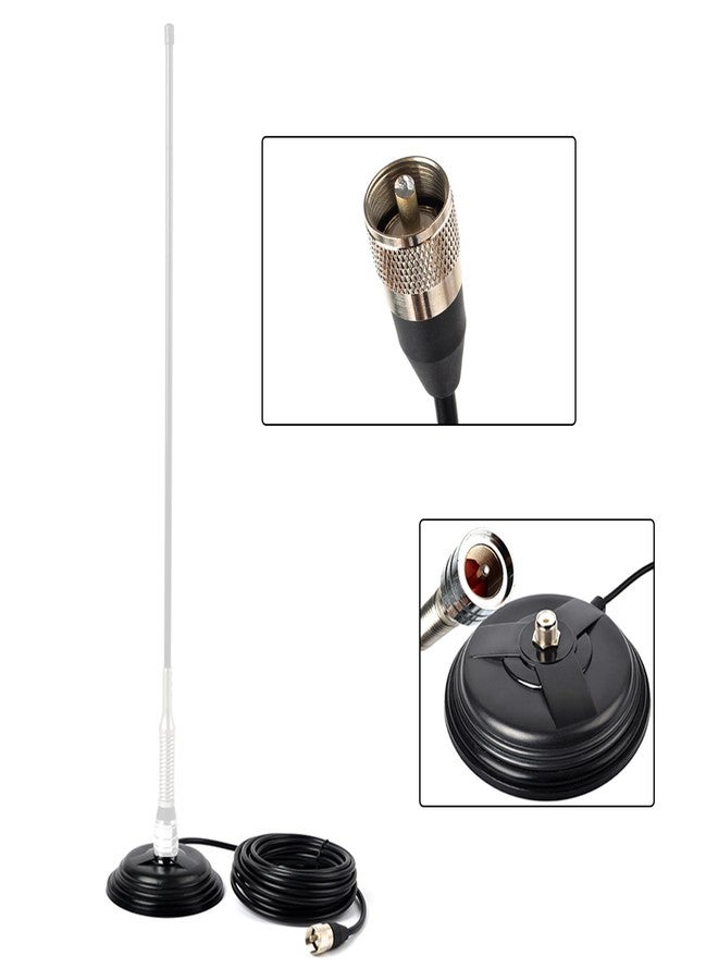 YNIBST YNISBT Heavy-Duty SO239 Magnetic Antenna Mount Base W/5M(16.4ft) Low Loss RG58 Cable PL259 Connector for CB/HF/VHF/UHF Mobile Radio Antennas - Image 3