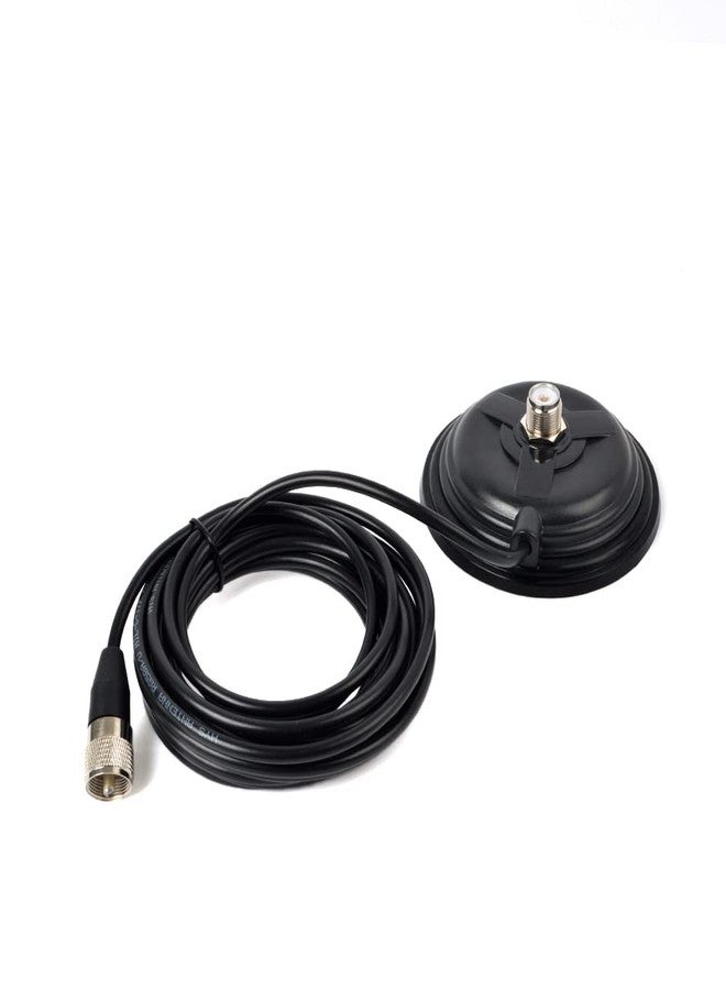 YNIBST YNISBT Heavy-Duty SO239 Magnetic Antenna Mount Base W/5M(16.4ft) Low Loss RG58 Cable PL259 Connector for CB/HF/VHF/UHF Mobile Radio Antennas - Image 1