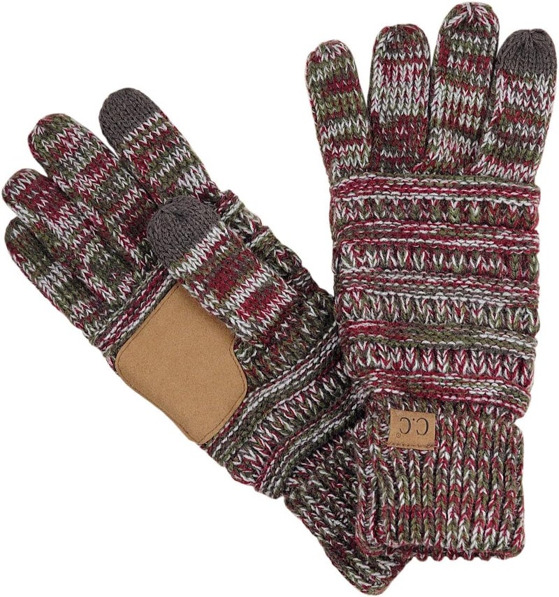 Cc Unisex Cable Knit Winter Warm Anti-Slip Touchscreen Texting Gloves - Image 1