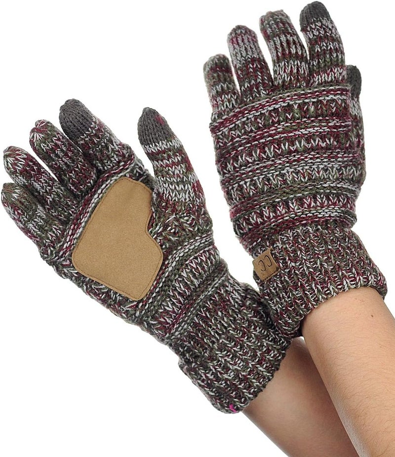 Cc Unisex Cable Knit Winter Warm Anti-Slip Touchscreen Texting Gloves - Image 2