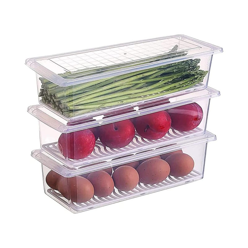 FLYFAR FLYFAR Fridge Storage Box Fridge organizer Food Storage Container Stackable Plastic Fish Meat Vegetables Fruits Freezer Storage Container for Kitchen PACK OF 6  - Image 2