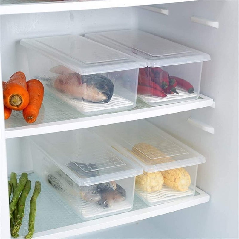 FLYFAR FLYFAR Fridge Storage Box Fridge organizer Food Storage Container Stackable Plastic Fish Meat Vegetables Fruits Freezer Storage Container for Kitchen PACK OF 6  - Image 5