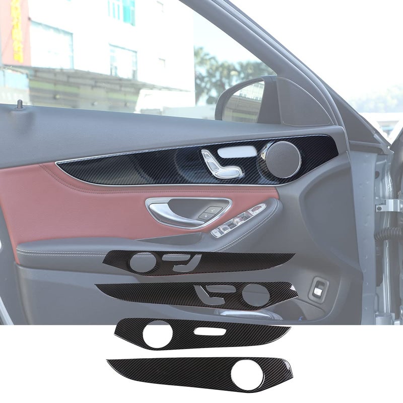 YIWANG Carbon Fiber Style Interior Door Decoration Panel Cover Trims 4pcs For Mercedes Benz C Class W205 C180 20152021 Auto Accessories With Seat heating