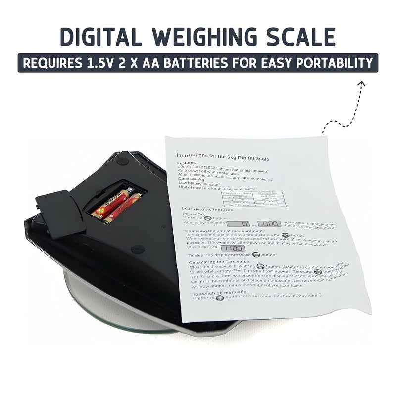 Digital Postage Postal Parcel Weighing Scales Kitchen Electronic Food Cooking 5kg Weight Small UK - Image 3