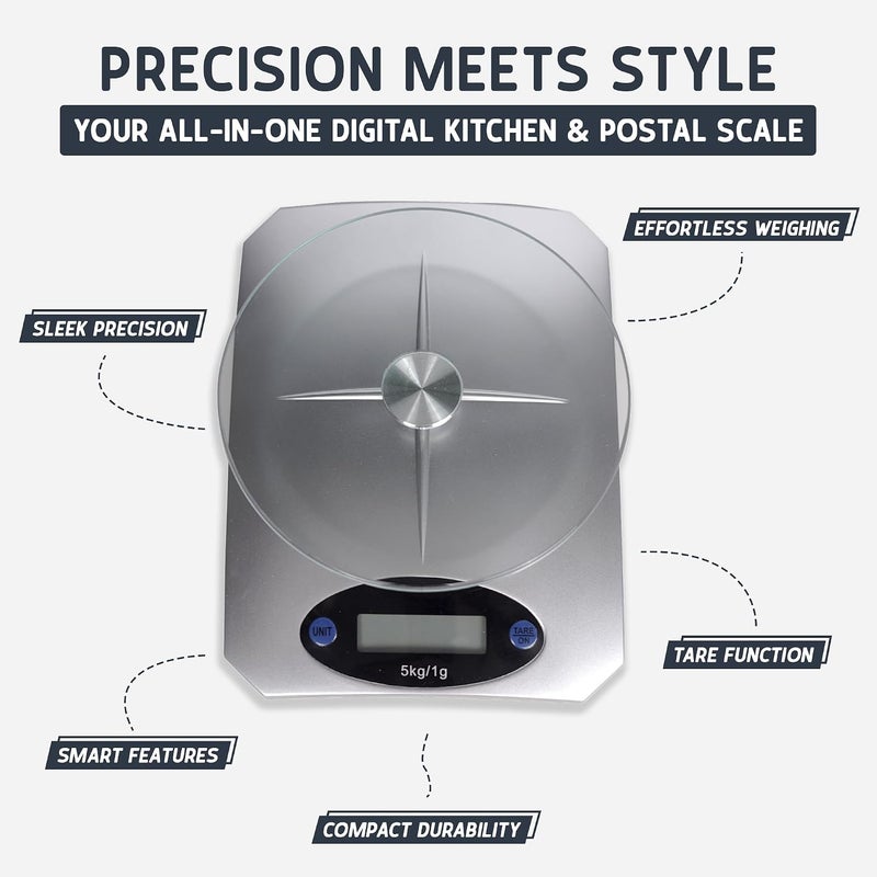 Digital Postage Postal Parcel Weighing Scales Kitchen Electronic Food Cooking 5kg Weight Small UK - Image 4