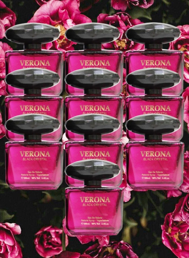 CRYSTAL 10 Pieces Verona Black Crystal Perfume 100ML - Image 1