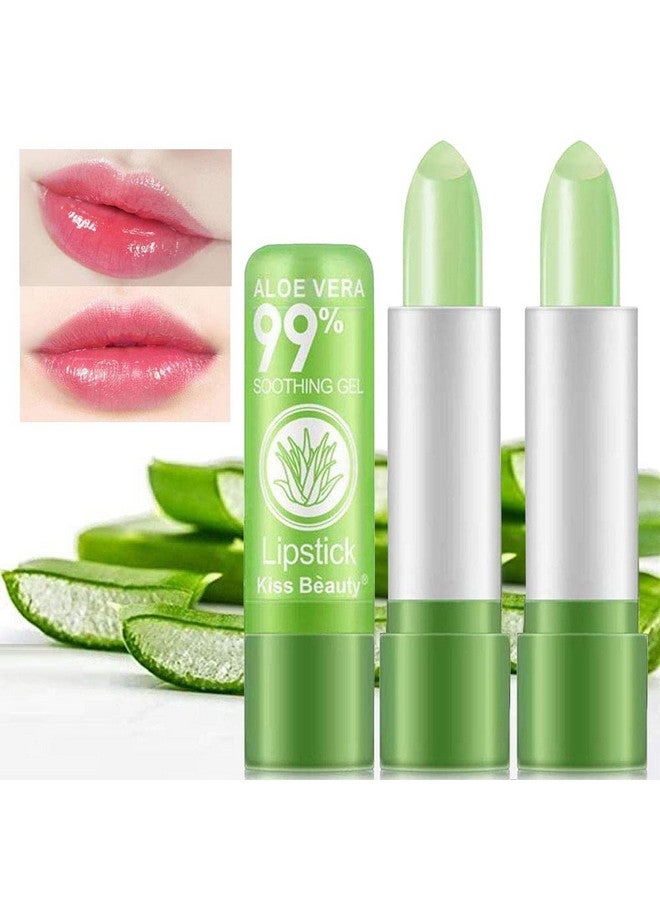 firstfly 2 Pack Aloe Vera Lipstick, Long Lasting Nutritious Lip Balm Lips Moisturizer Magic Temperature Color Change Lip Gloss - Image 1