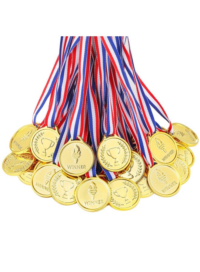 Caydo Caydo 100 Pieces Gold Medals for Kids Medals for Awards Plastic Winner Award Medals for Kids - Image 1
