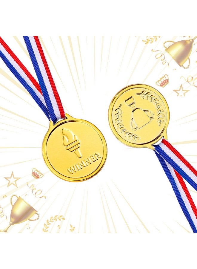 Caydo Caydo 100 Pieces Gold Medals for Kids Medals for Awards Plastic Winner Award Medals for Kids - Image 5
