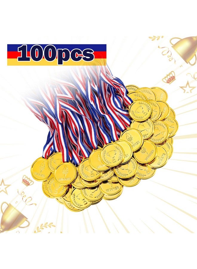Caydo Caydo 100 Pieces Gold Medals for Kids Medals for Awards Plastic Winner Award Medals for Kids - Image 3