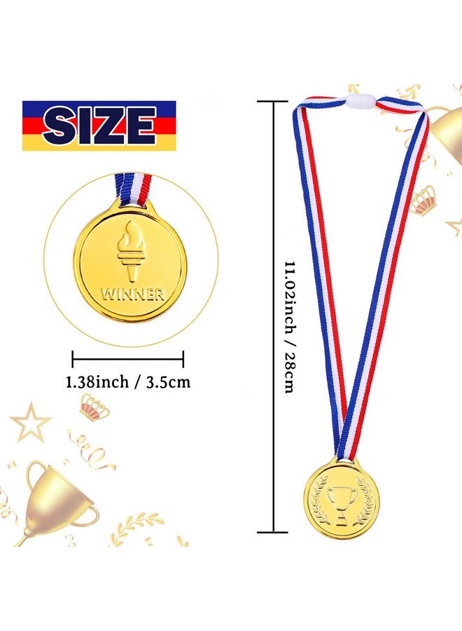 Caydo Caydo 100 Pieces Gold Medals for Kids Medals for Awards Plastic Winner Award Medals for Kids - Image 2