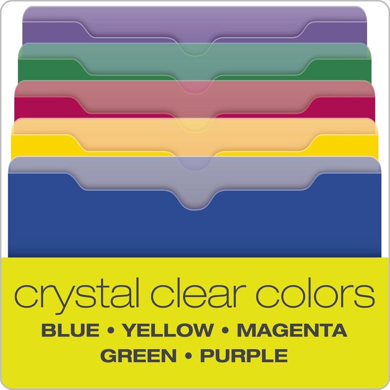 Esselte Pendaflex Translucent Poly File Jackets, Letter Size, Assorted Colors, 10 per Pack (50990) - Image 2