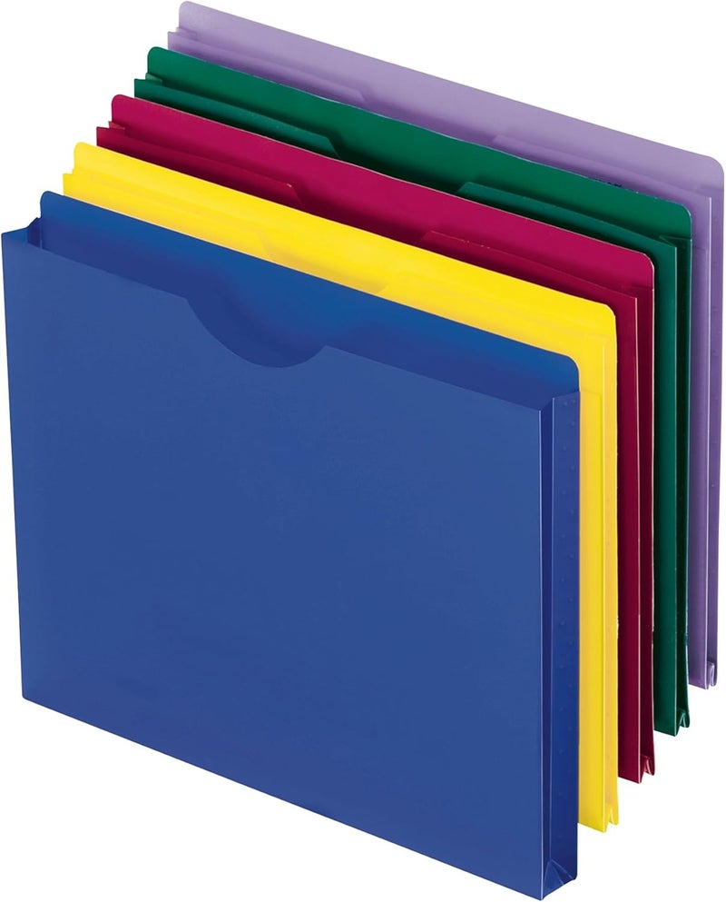 Esselte Pendaflex Translucent Poly File Jackets, Letter Size, Assorted Colors, 10 per Pack (50990) - Image 1