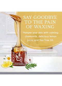 MOOM Organic Sugar Wax Hair Removal Kit For Underarm Face And Bikini Zone Waxing Kit Includes Sugar Wax Infused With Tea Tree Oil Wax Strips & Waxing Sticks Ideal For Sensitive Skin 6 Ounces  - Image 3