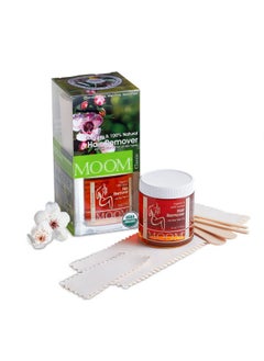 MOOM Organic Sugar Wax Hair Removal Kit For Underarm Face And Bikini Zone Waxing Kit Includes Sugar Wax Infused With Tea Tree Oil Wax Strips & Waxing Sticks Ideal For Sensitive Skin 6 Ounces  - Image 1