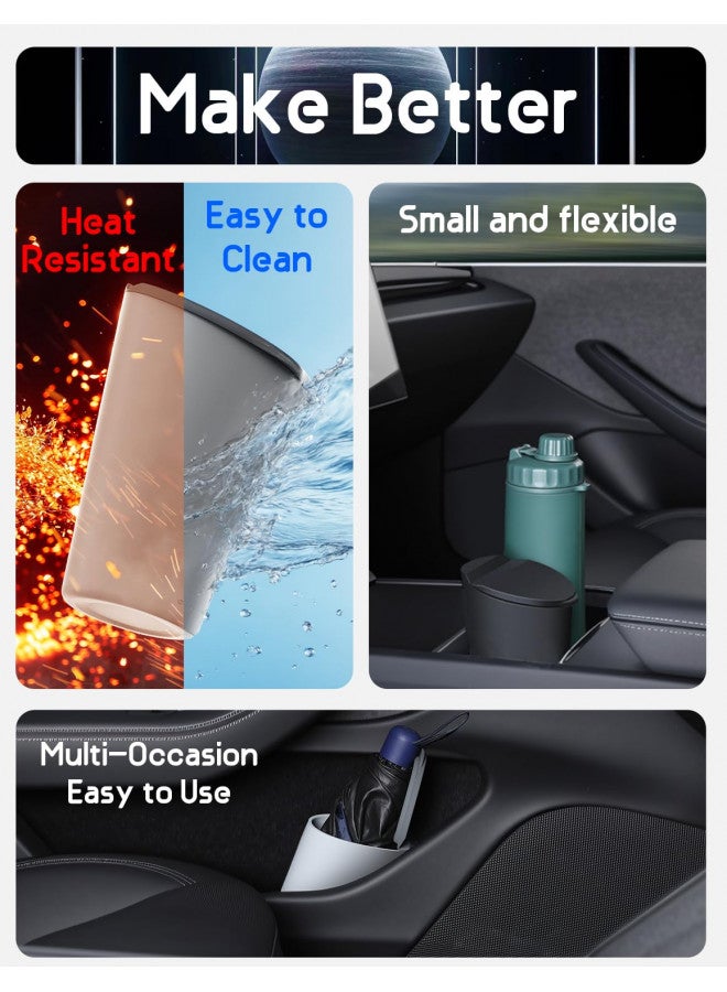 BMZX BMZX Car Trash Can with Lid Small Cup Holder Door Pocket Garbage Can Bin Trash Container Fits Auto Home Office, Black 1 Pack  - Image 4