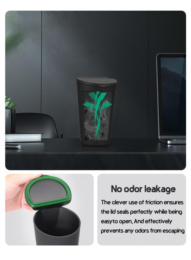BMZX BMZX Car Trash Can with Lid Small Cup Holder Door Pocket Garbage Can Bin Trash Container Fits Auto Home Office, Black 1 Pack  - Image 2