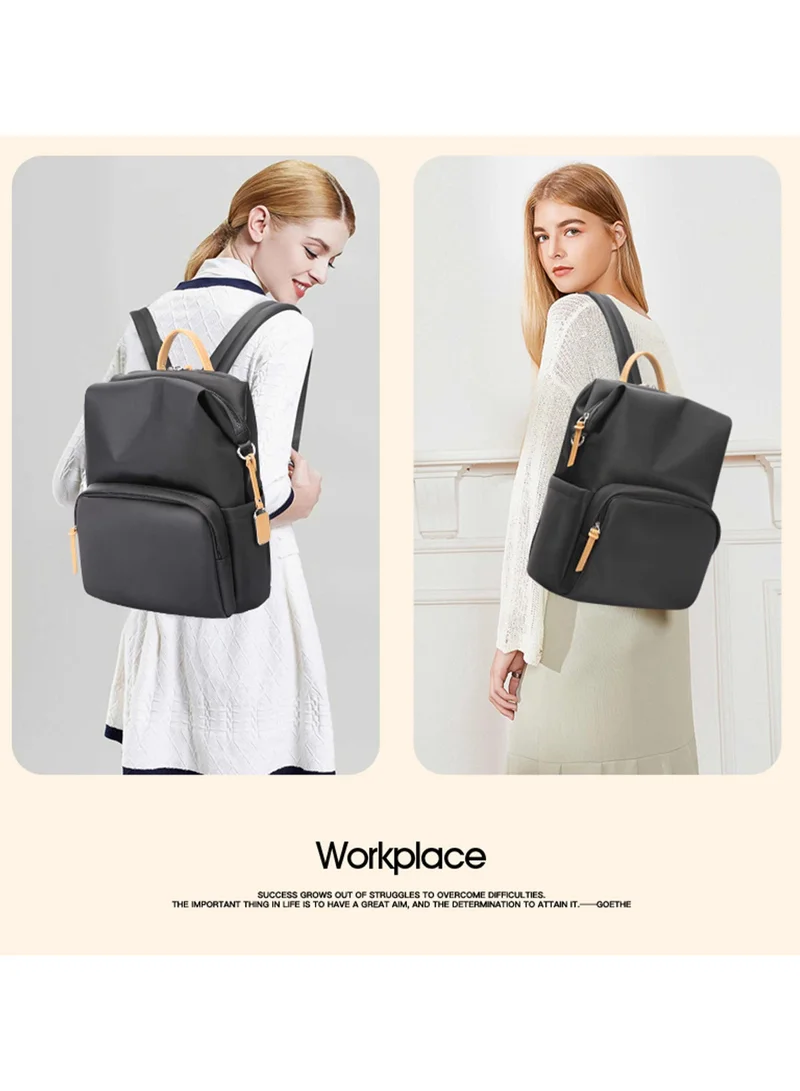 Bopai Premium Durable Lightweight Ladies Laptop Backpack Water Resistant Synthetic Leather Daypack for Casual/Office/School/College, BO-LB791, Black