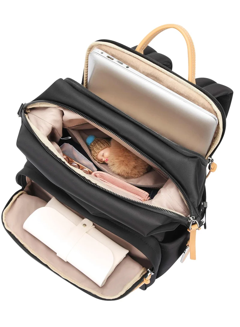 Bopai  Premium Durable Lightweight Ladies Laptop Backpack Water Resistant Synthetic Leather Daypack for Casual/Office/School/College, BO-LB791, Black for Women | Best Price UAE