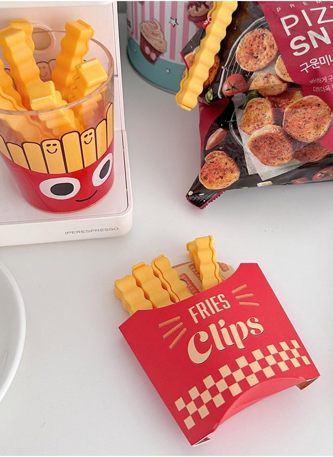 Sweet Life 12 Pieces Fries Clips Fridge Magnet, Shaped Bag Clips to Seal Opened Food Packages Fun Bag Clips for Food in a Magnetic Box to Always Be at Hand Cute Kitchen Accessories  - Image 3