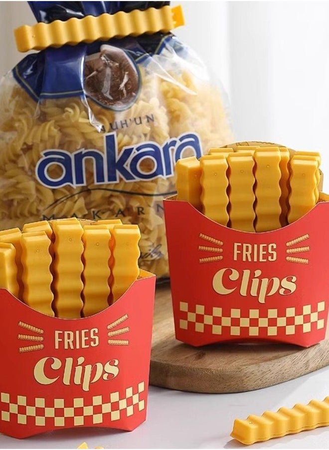 Sweet Life 12 Pieces Fries Clips Fridge Magnet, Shaped Bag Clips to Seal Opened Food Packages Fun Bag Clips for Food in a Magnetic Box to Always Be at Hand Cute Kitchen Accessories  - Image 4