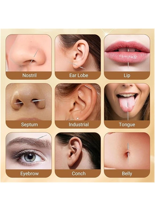 13pcs ثقب مخروط كرة مسيطر أداة لتغيير المجوهرات - 14G 16G 18G 20G ثقب مخروط مسطحة ظهر أقراط تطبيق أداة إدراج دبوس سلسلة المجوهرات الجسم تمديد مجموعة للأذن / الأنف - Image 5