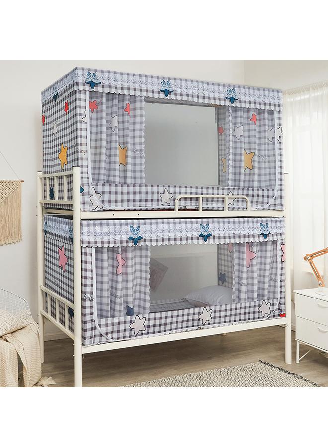 Bluejw RKT4 Student Dormitory Bed Curtain Plus Mosquito Net Integrated Upper Bunk Lower Bunk Full Shading Anti-mosquito Universal Zipper With Bracket - Image 1