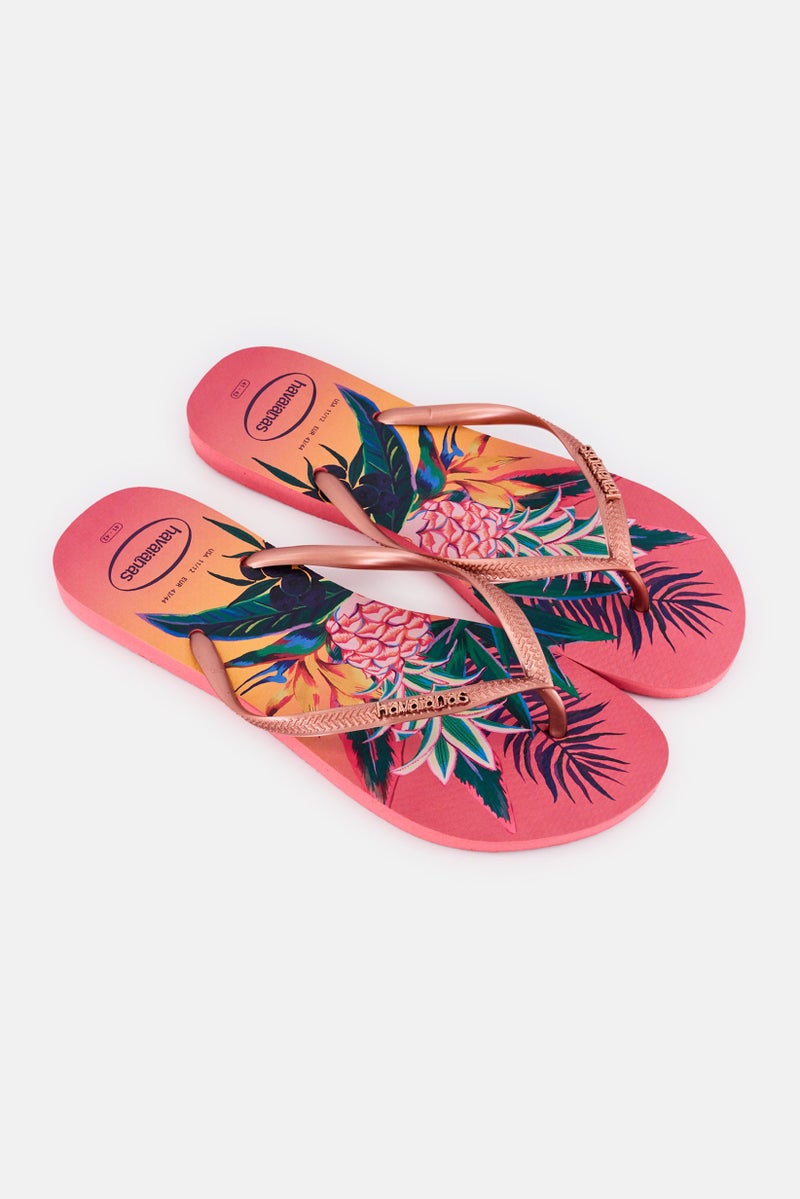 Havaianas Women Slim Tropical Slip On Slippers, Multicolor - Image 2