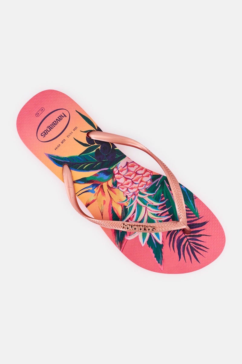 Havaianas Women Slim Tropical Slip On Slippers, Multicolor - Image 4