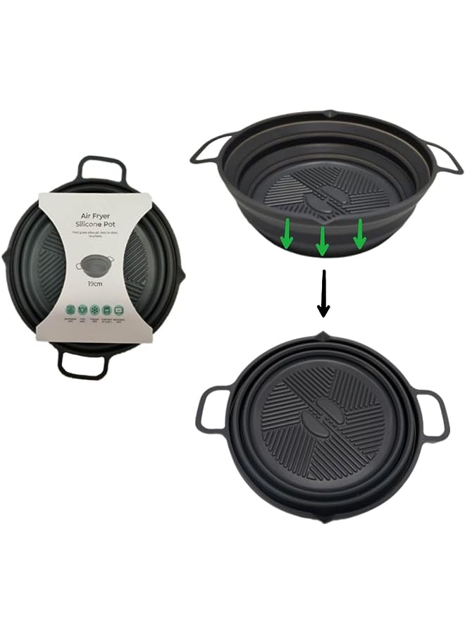 Raxoom Fryer Silicone Liners Pot Foldable 8 Inch Silicone Air Fryer Liners Round Reusable Air Fryer Basket for Baking Oven Microwave - Image 1