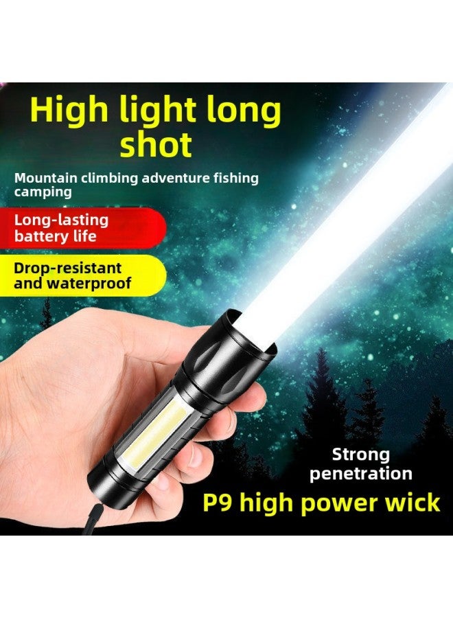 Flashlight Rechargeable Outdoor Super Bright Long-range Household Emergency Light Mini Student Supply Chain-Product Specifications:Rechargeable Model [standard Configuration Of 88,000 Large Capacity] High-end Type - 96% User Collection, Priority Delivery + Warranty + Line  - Image 1