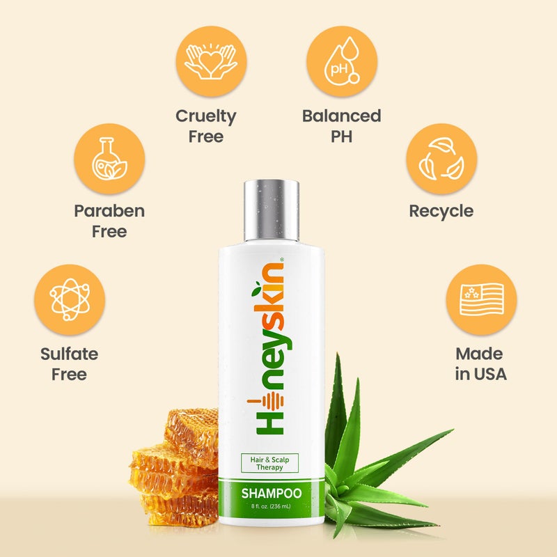 Honeyskin Hair Growth Shampoo for Women with Manuka Honey â€“ Sulfate-Free Formula for Thinning Hair, Hair Loss, Color-Treated Hair, and Dry Scalp Hydration (8 oz) - Image 5
