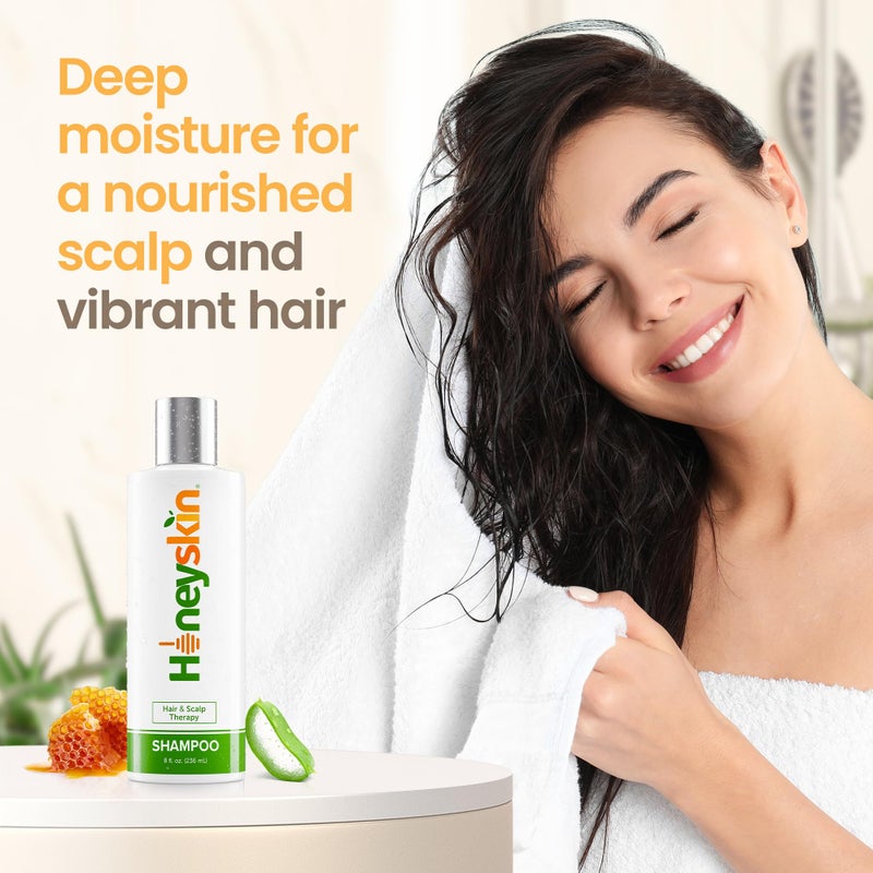 Honeyskin Hair Growth Shampoo for Women with Manuka Honey â€“ Sulfate-Free Formula for Thinning Hair, Hair Loss, Color-Treated Hair, and Dry Scalp Hydration (8 oz) - Image 4
