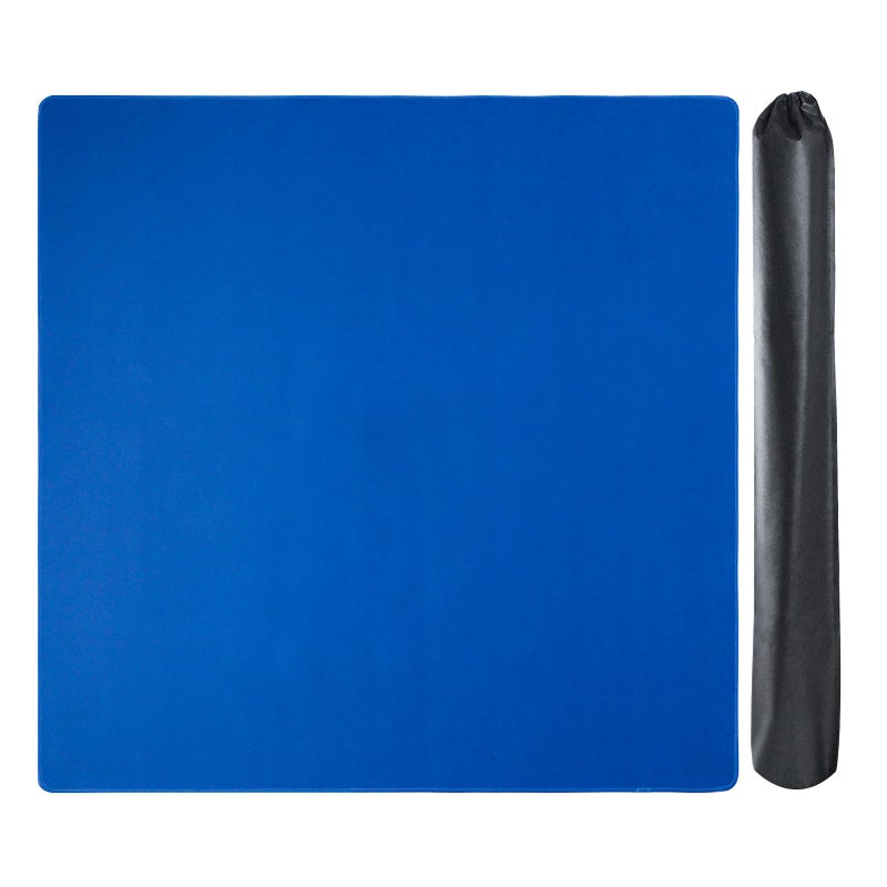GUSTARIA Large Mahjong Mat with Black Carrying Bag (Blue,31.5 inches), Anti Slip and Noise Reduction Table Cover for Mahjong, Poker, Card Games, Dominoes, Board Games, Slip Resistant Mat - Image 1
