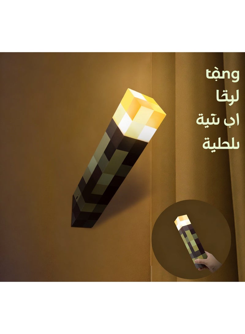 MINECRAFT Torch Night Light Gaming Peripheral, MC Torch Lamp Ambient Decoration Light - Image 1