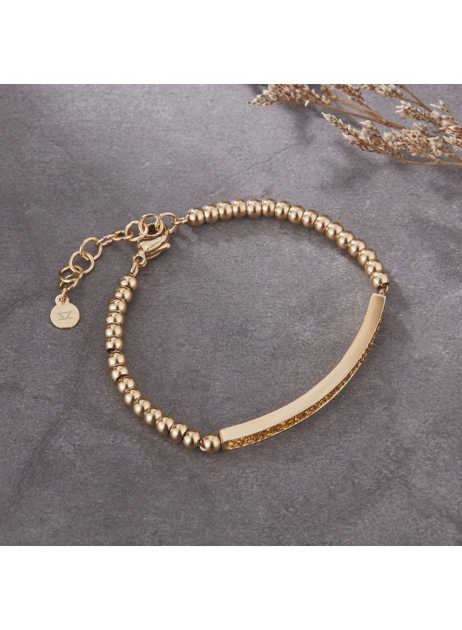 زنك سوار نسائي من زينك باللون الذهبي من الستانلس ستيل | ZFBR011G - Image 5