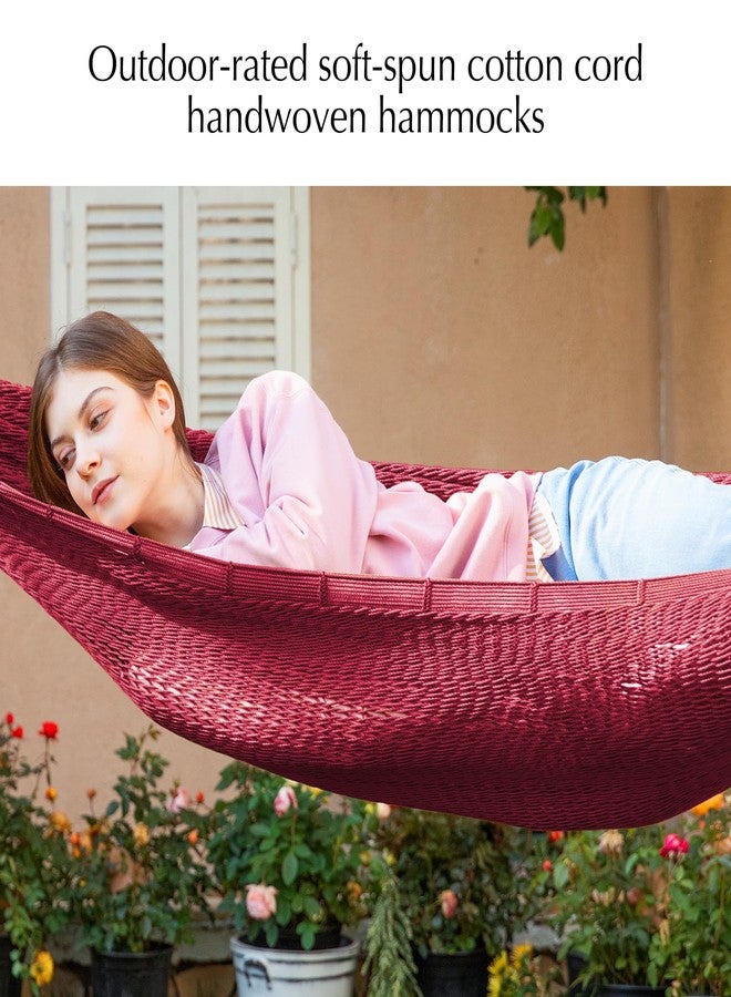 PNAEUT Mayan Hammock, Handwoven XL Thick Soft Rope Hammocks for Outdoor Indoor, Max 600 lbs Capacity, Tree Straps & Carabiners Included (Desert) - Image 4