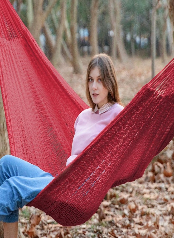 PNAEUT Mayan Hammock, Handwoven XL Thick Soft Rope Hammocks for Outdoor Indoor, Max 600 lbs Capacity, Tree Straps & Carabiners Included (Desert) - Image 2
