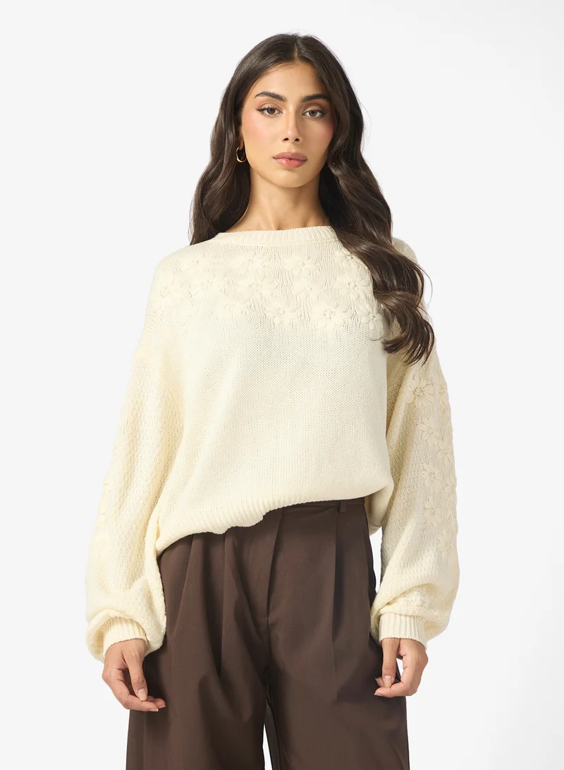 ELLA Jumper With Embossed Florals