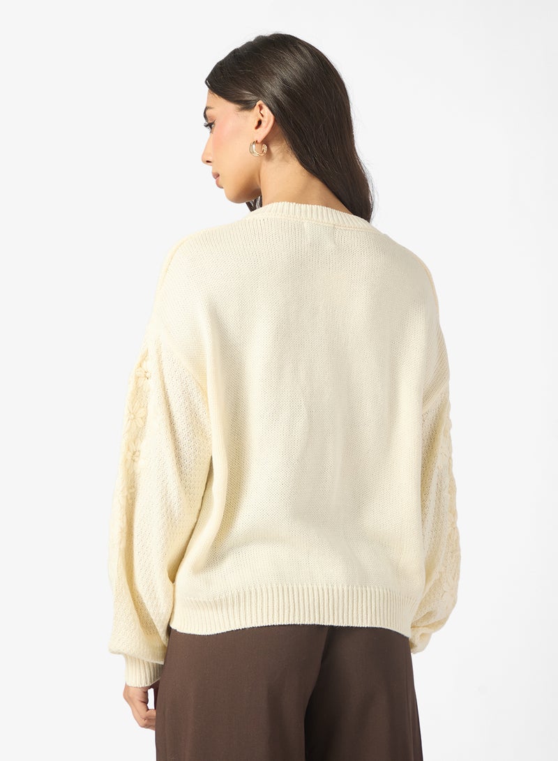 ELLA Jumper With Embossed Florals - Image 2