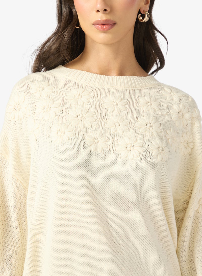 ELLA Jumper With Embossed Florals - Image 3