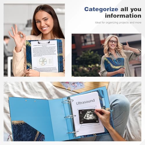 Ospelelf 3 Ring Binder for Letter Size Paper with 5 Tab Dividers, 3 Inch Ring, 4.4 Inch Spine, Blue Large Binder with Clip for School and Office Supplies - Image 4