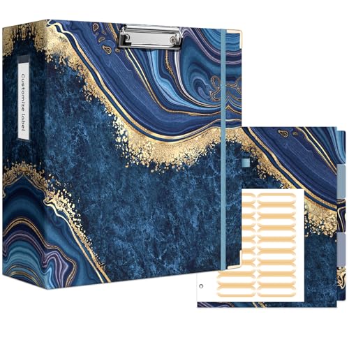 Ospelelf 3 Ring Binder for Letter Size Paper with 5 Tab Dividers, 3 Inch Ring, 4.4 Inch Spine, Blue Large Binder with Clip for School and Office Supplies - Image 1